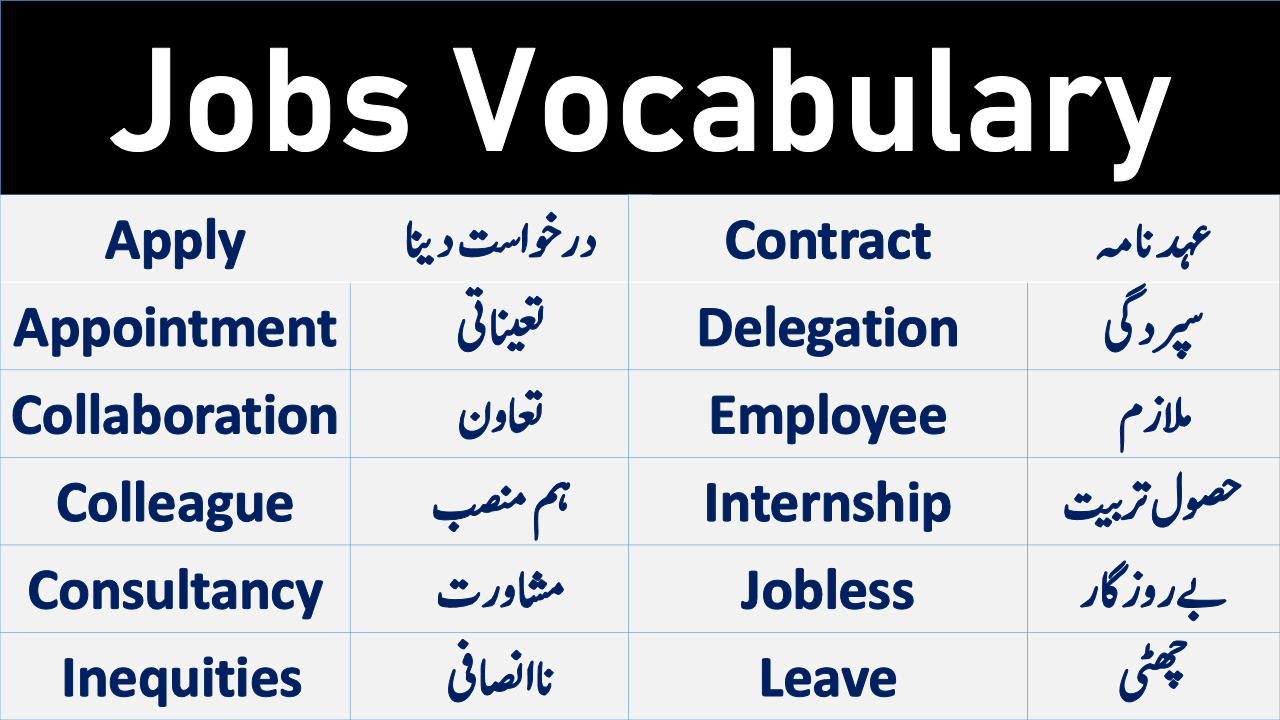 these job meaning in urdu