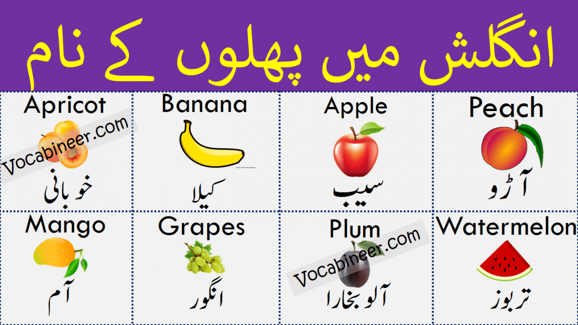 Fruit - English Vocabulary List and Fruit vs Fruits Grammar