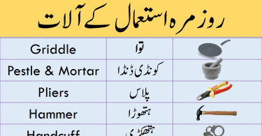 Tools Vocabulary and Weapons Vocabulary in Urdu