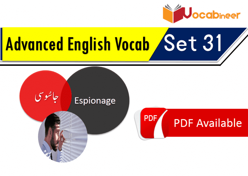 Hindi Urdu Vocabulary for common use Set 31