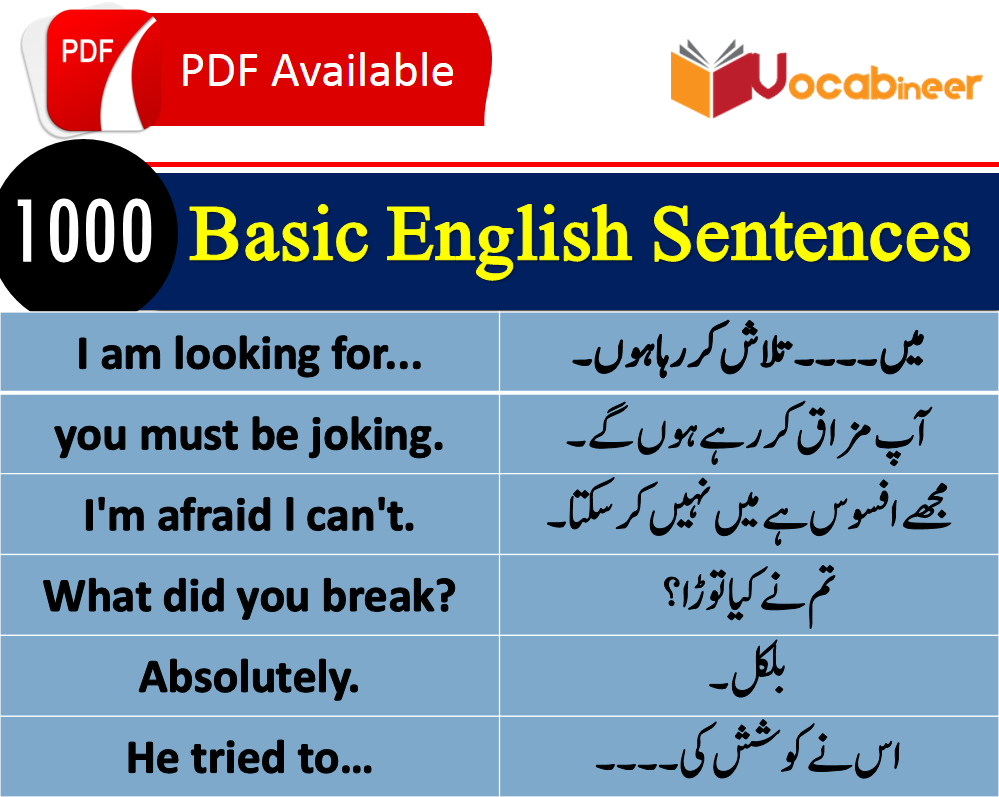 English Sentences For Speaking