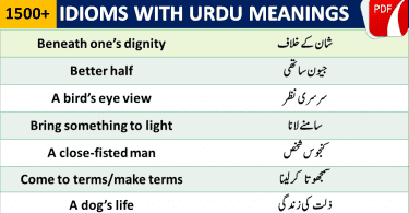 idioms in english with urdu meaning  Idioms and phrases, English  vocabulary words learning, English phrases sentences