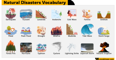 Natural Disasters Names with labeled images