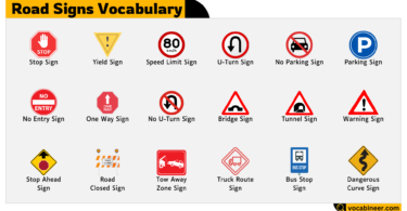 Road Signs Vocabulary in English